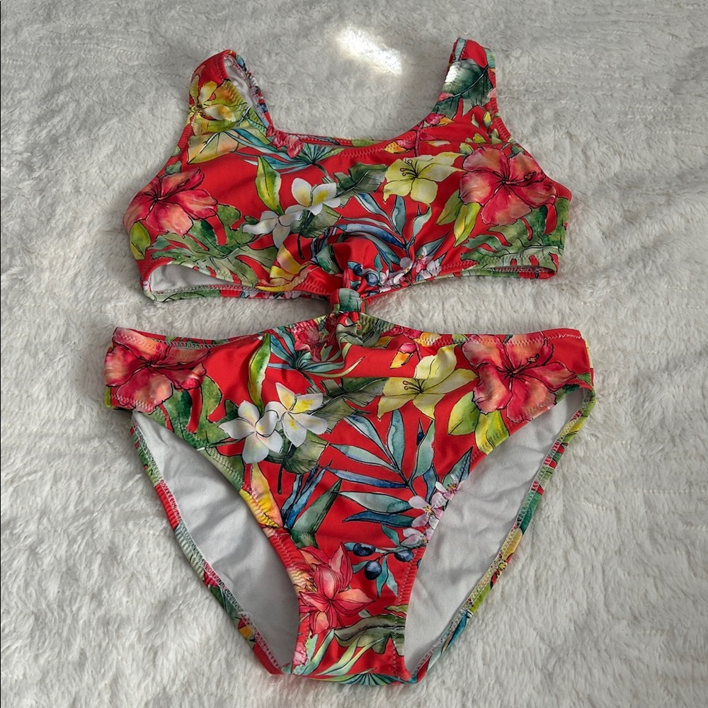 Mayoral Kids Floral One Piece - Red and Green size 16